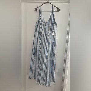Old Navy Blue and White Striped Maxi Dress